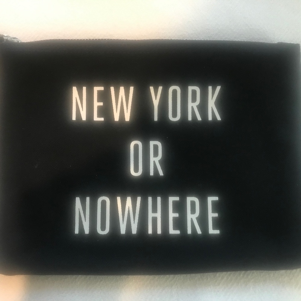 NWOT "New York or Nowhere" cosmetic bag or clutch